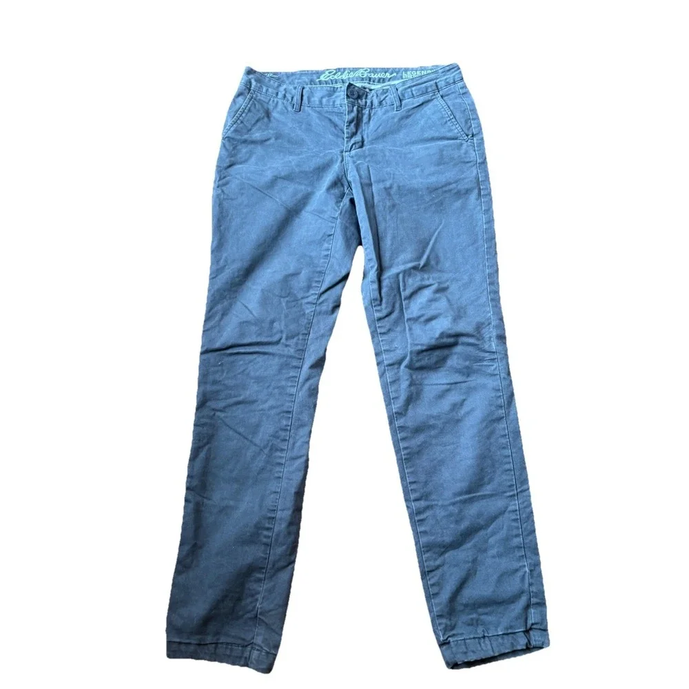 Eddie Bauer‎ Lined Pants Womens 4 Gray Boyfriend Relaxed Legend Wash Chino